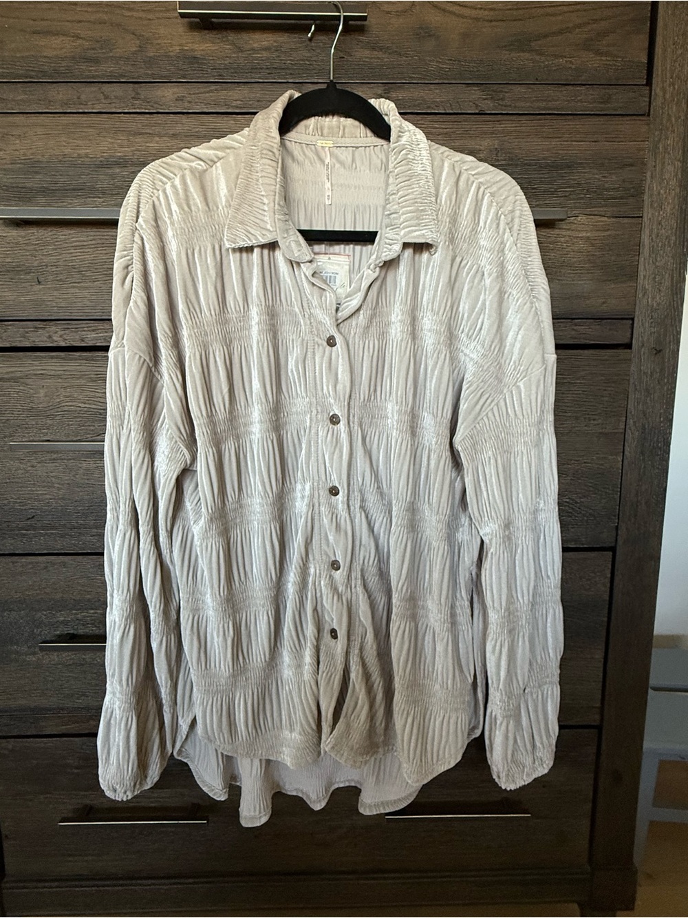 NWT Free People Velvet Button Up Tunic